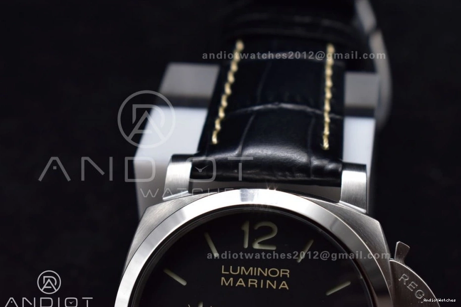 P.9010 PAM1312 Black TimelessDesign Clone Edition Dial SBF Leather Best Strap on 1:1 Black 440 0517